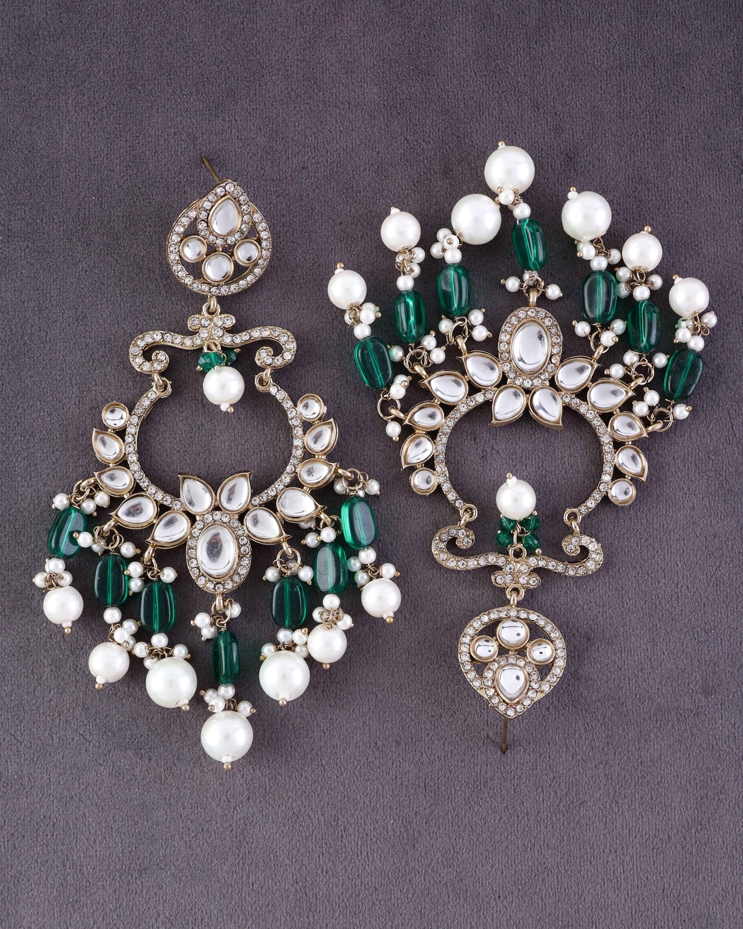 Green Rajveer Designer Chandbali Earring
