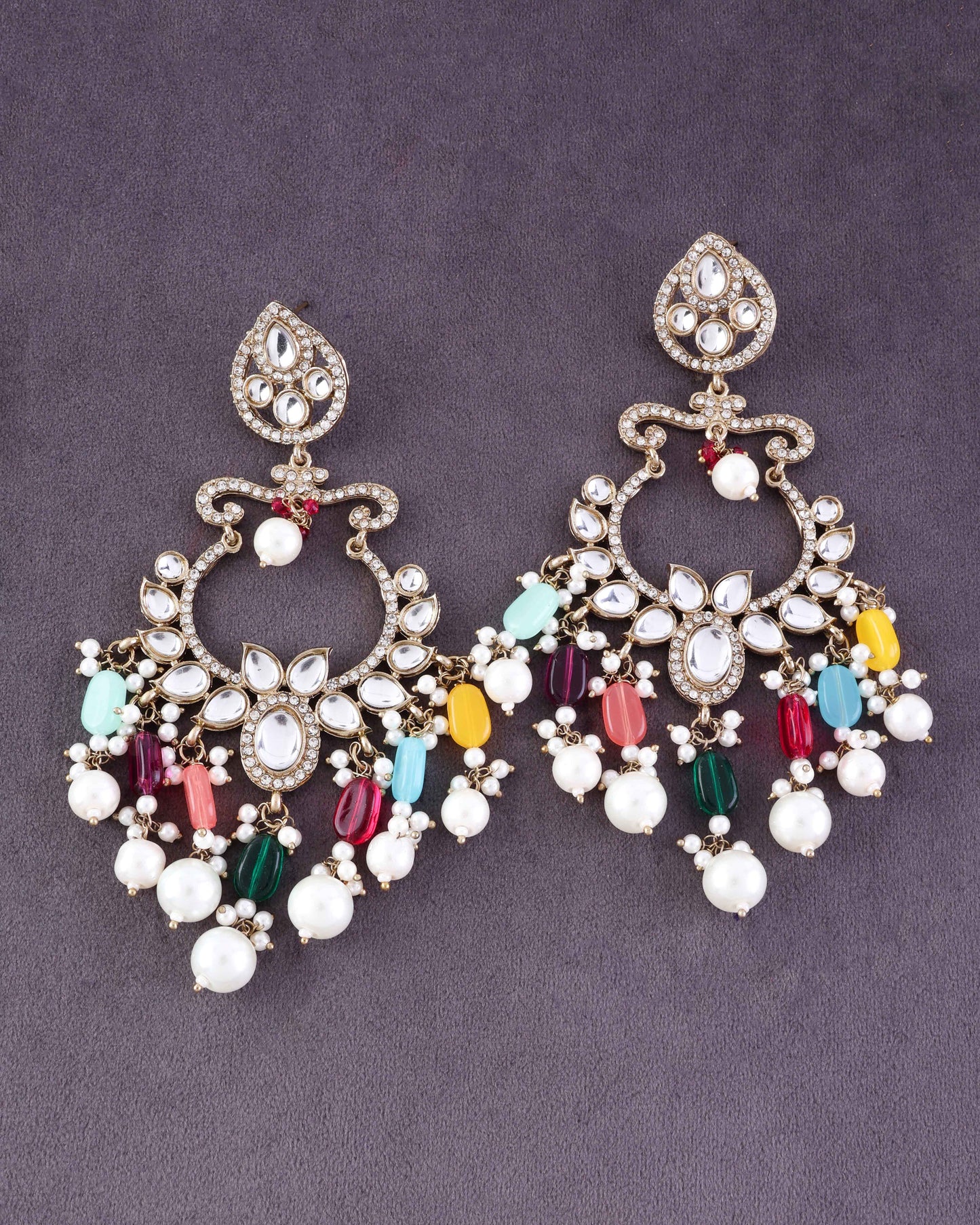 Multi Rajveer Designer Chandbali Earring