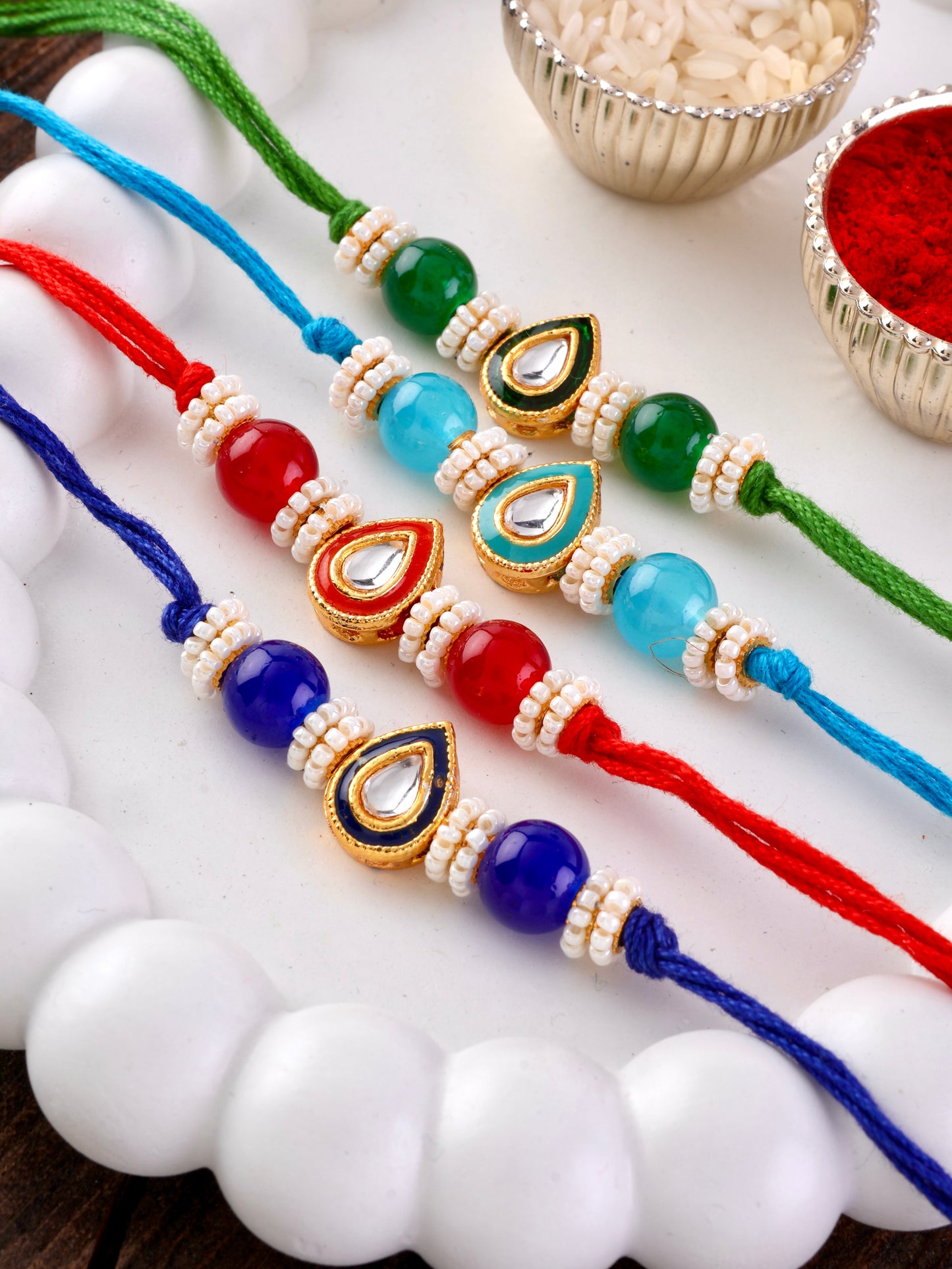 Blue Dhivi Rakhi with Tilak Set and Card