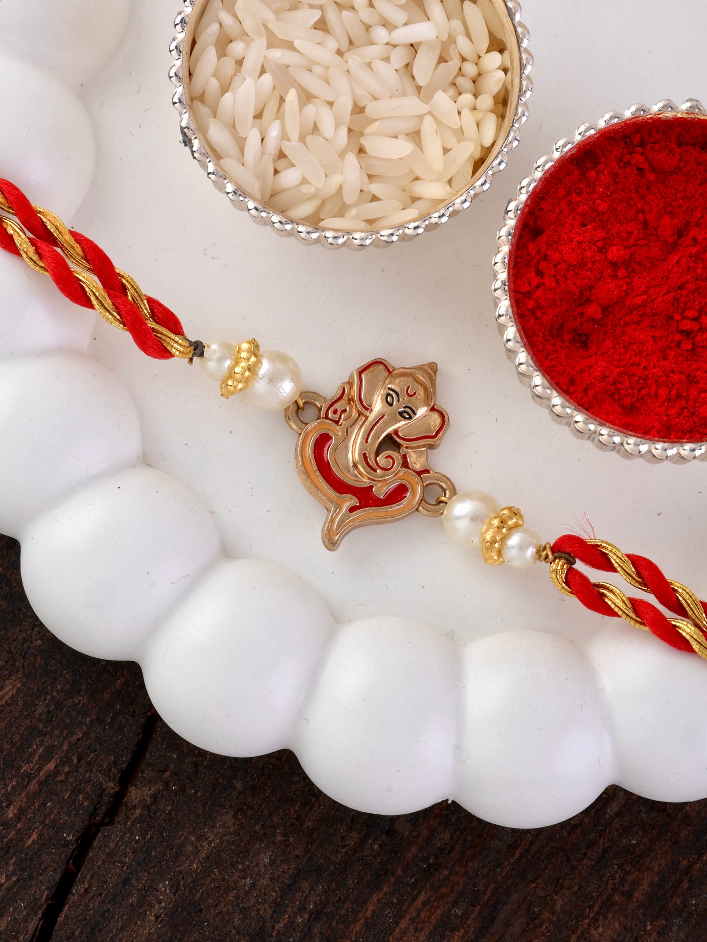 Ganpati Rakhi with Tilak Set and Card