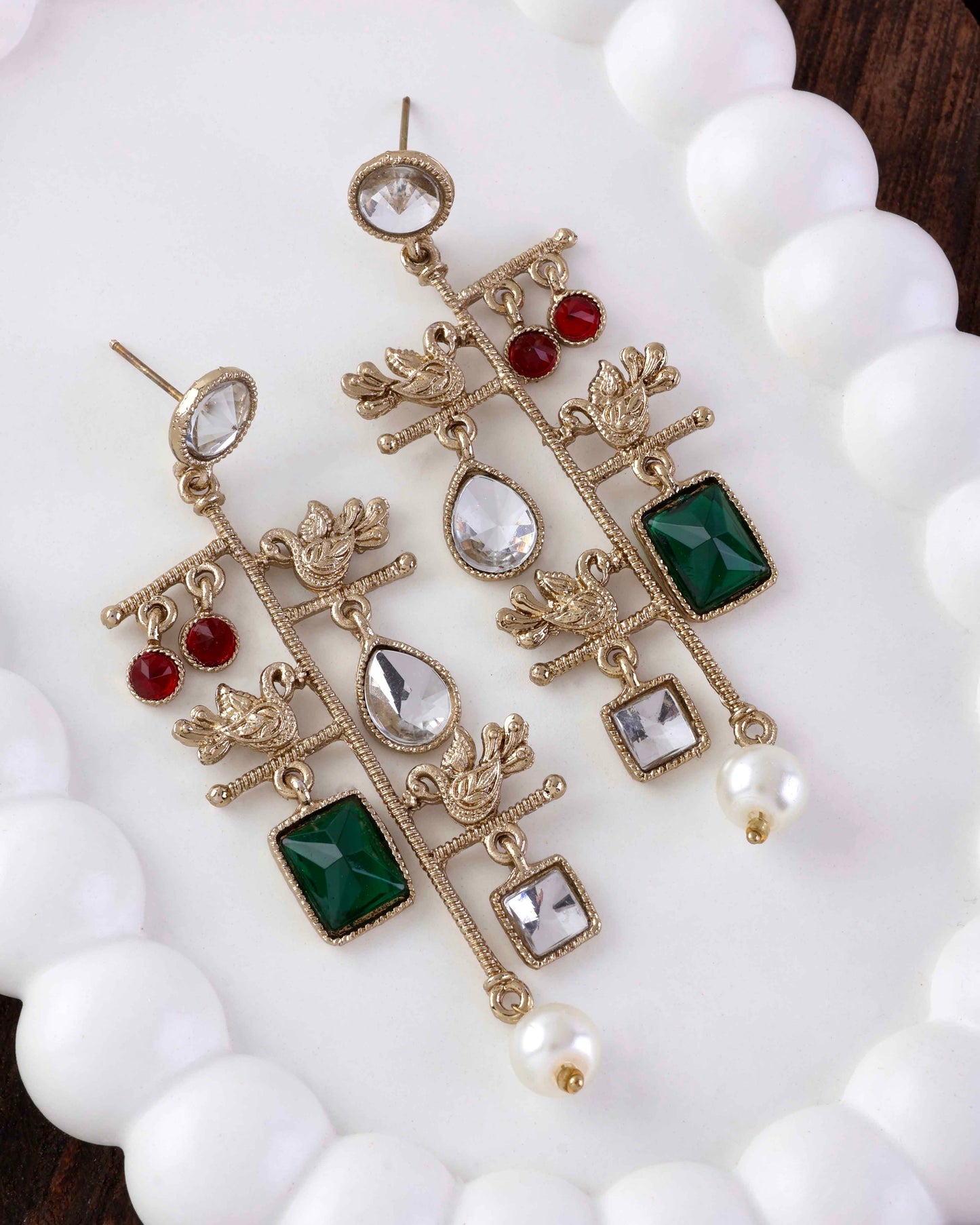 Green Mohana Designer Peacock Earring