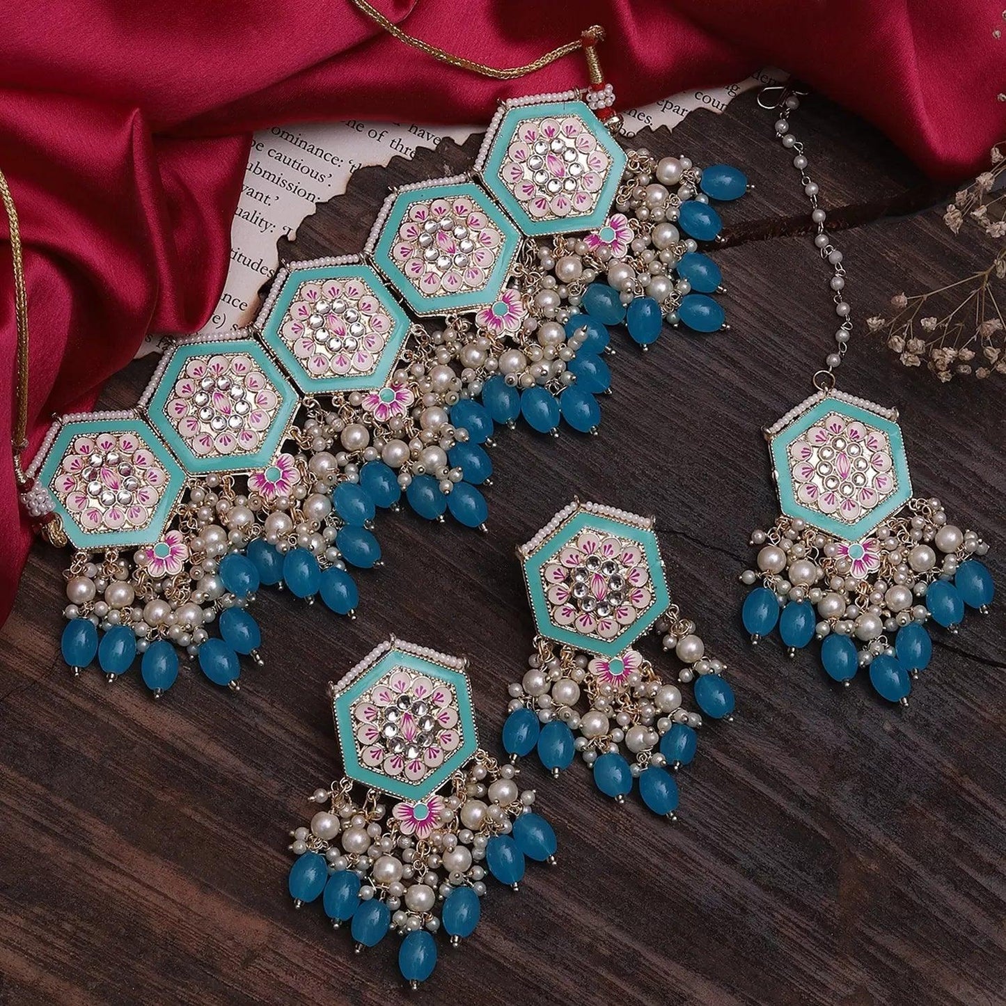 Turquoise Aathiya Meena Set