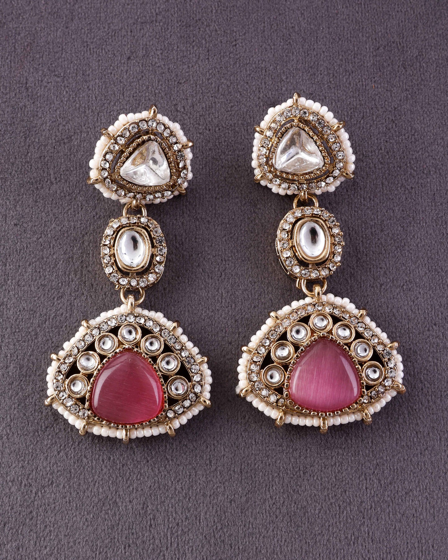 Blush Rania Premium Designer Zircone Polki Dupe Earring