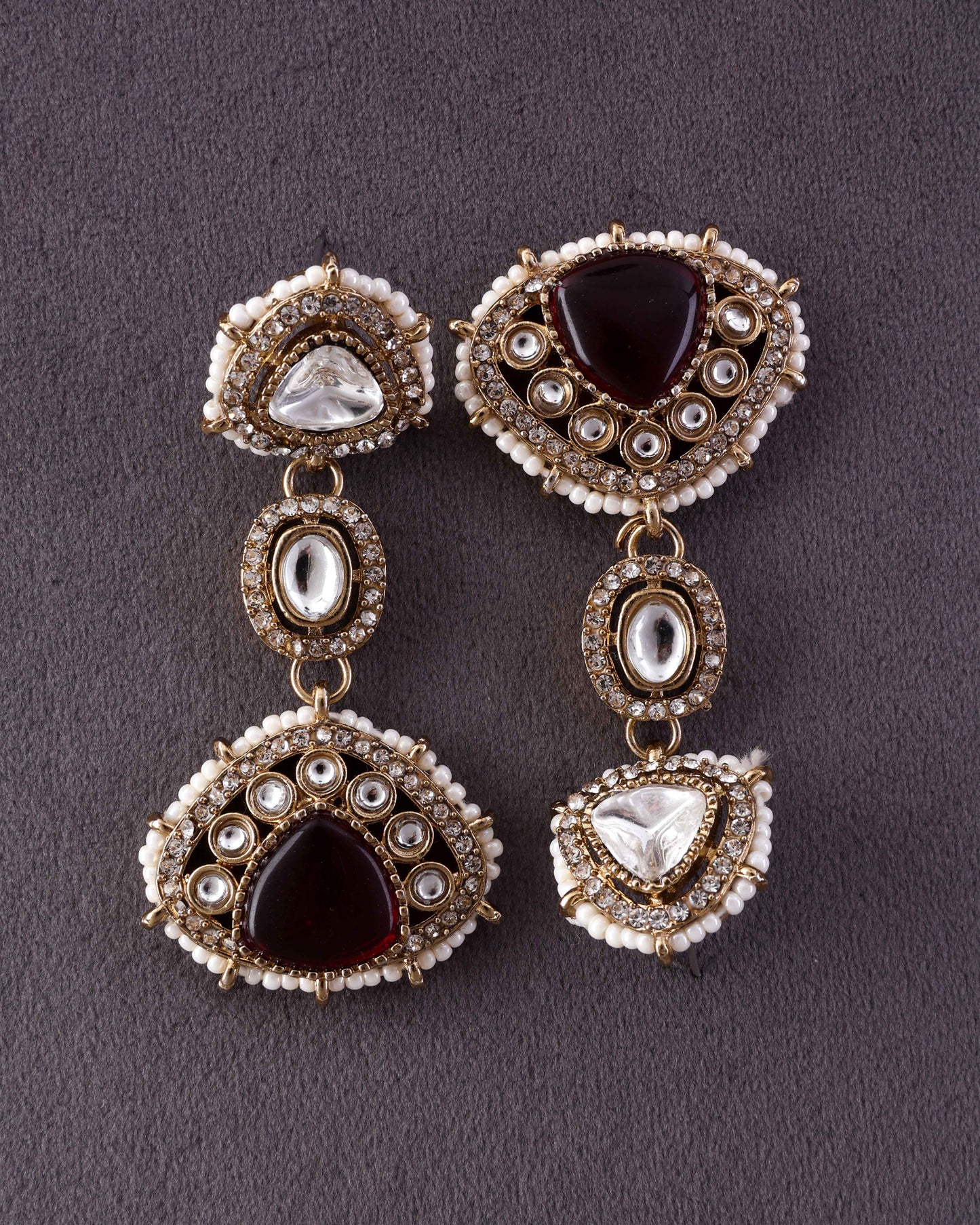 Ruby Rania Premium Designer Zircone Polki Dupe Earring