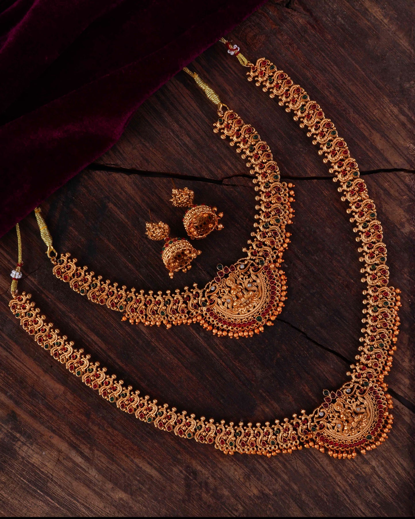 Mridula double layered rajwada necklace with earring