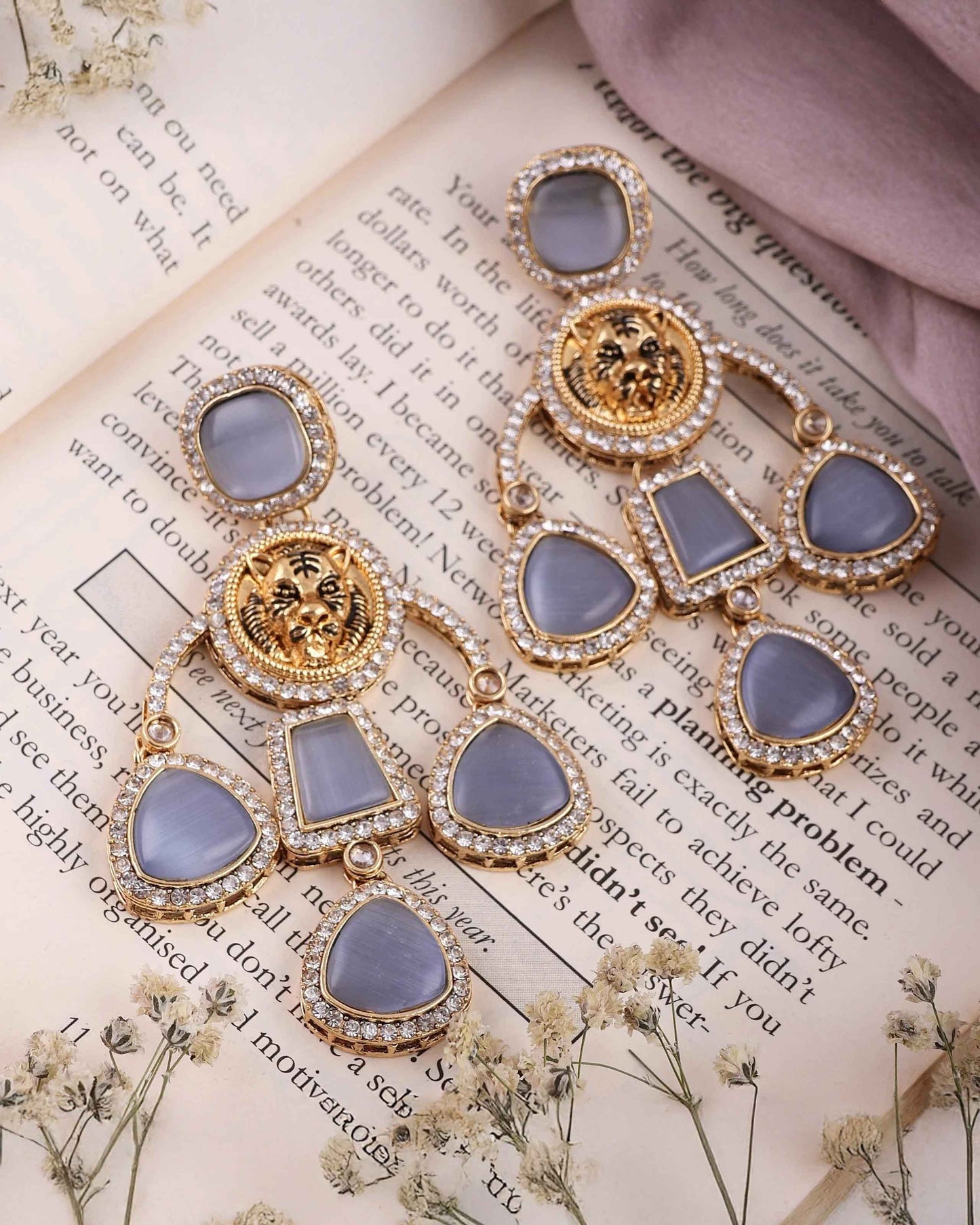 Voilet Blue Sabya Designer Earring
