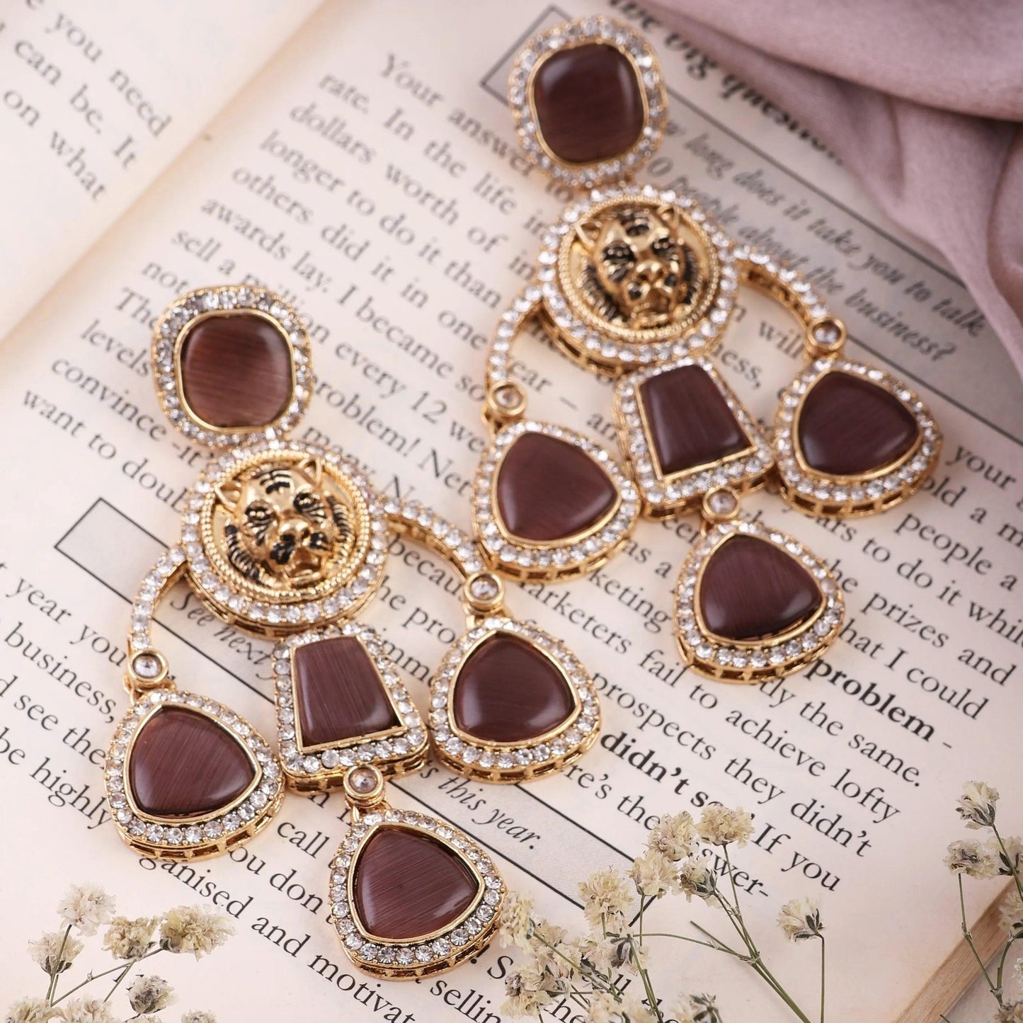Wine Sabya Designer Earring