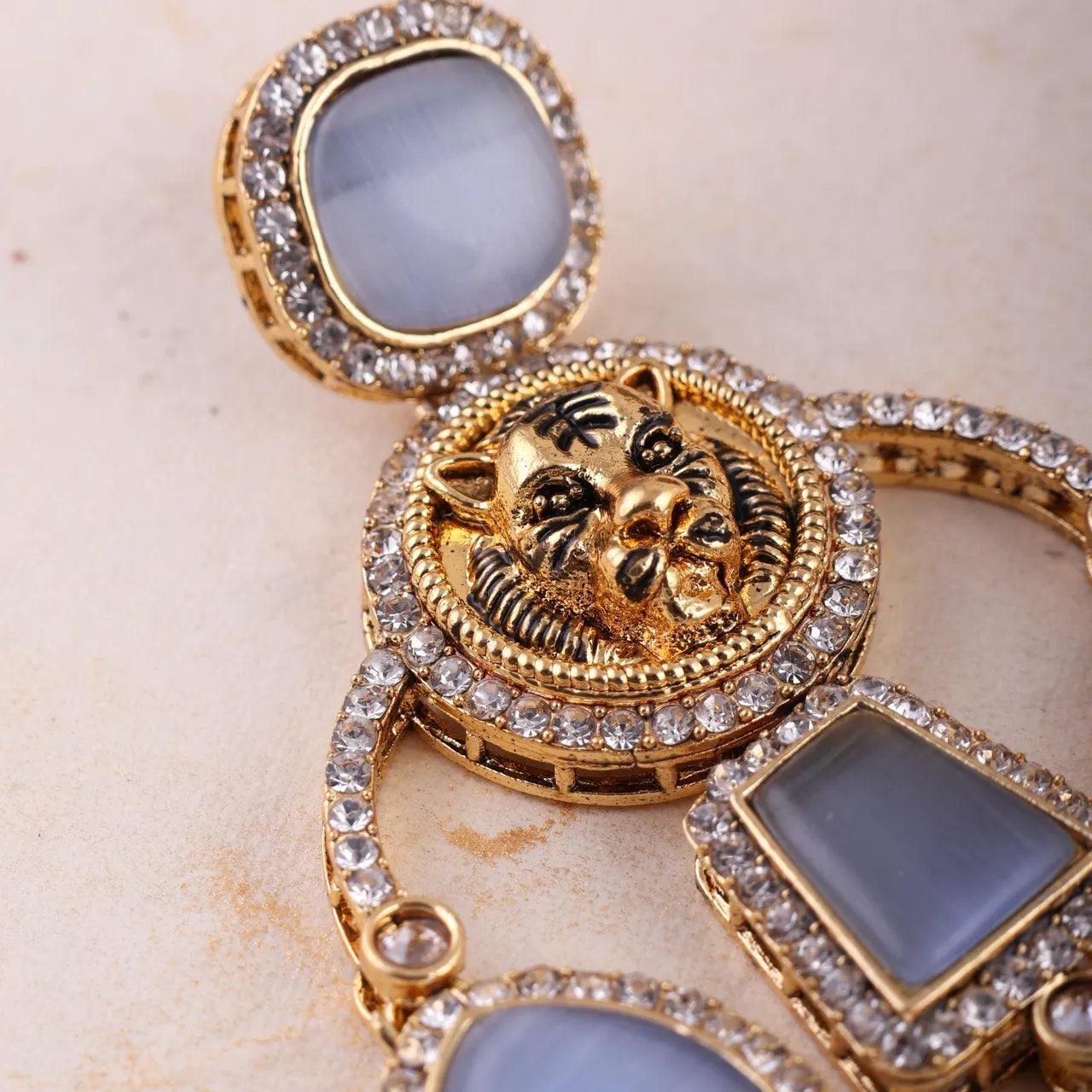 Voilet Blue Sabya Designer Earring