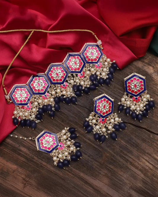 Blue Aathiya Meena Set