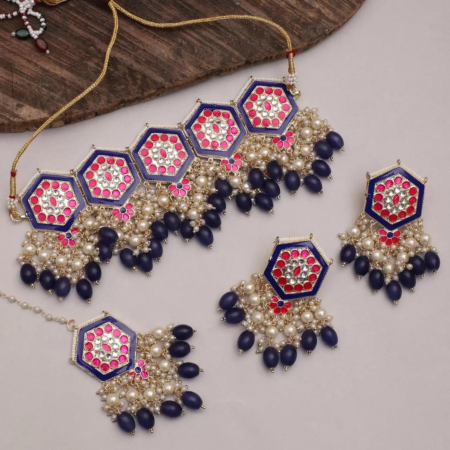 Blue Aathiya Meena Set