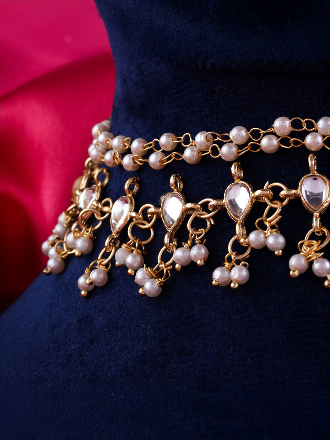 Revaan Pearl Statement Choker NeckSet with Earring