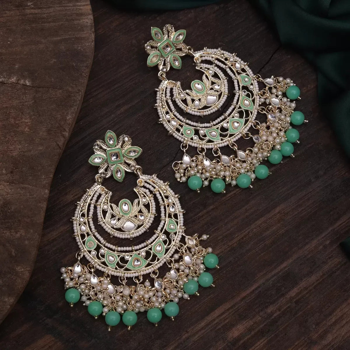 Mint Green Jasmeen Chandbali