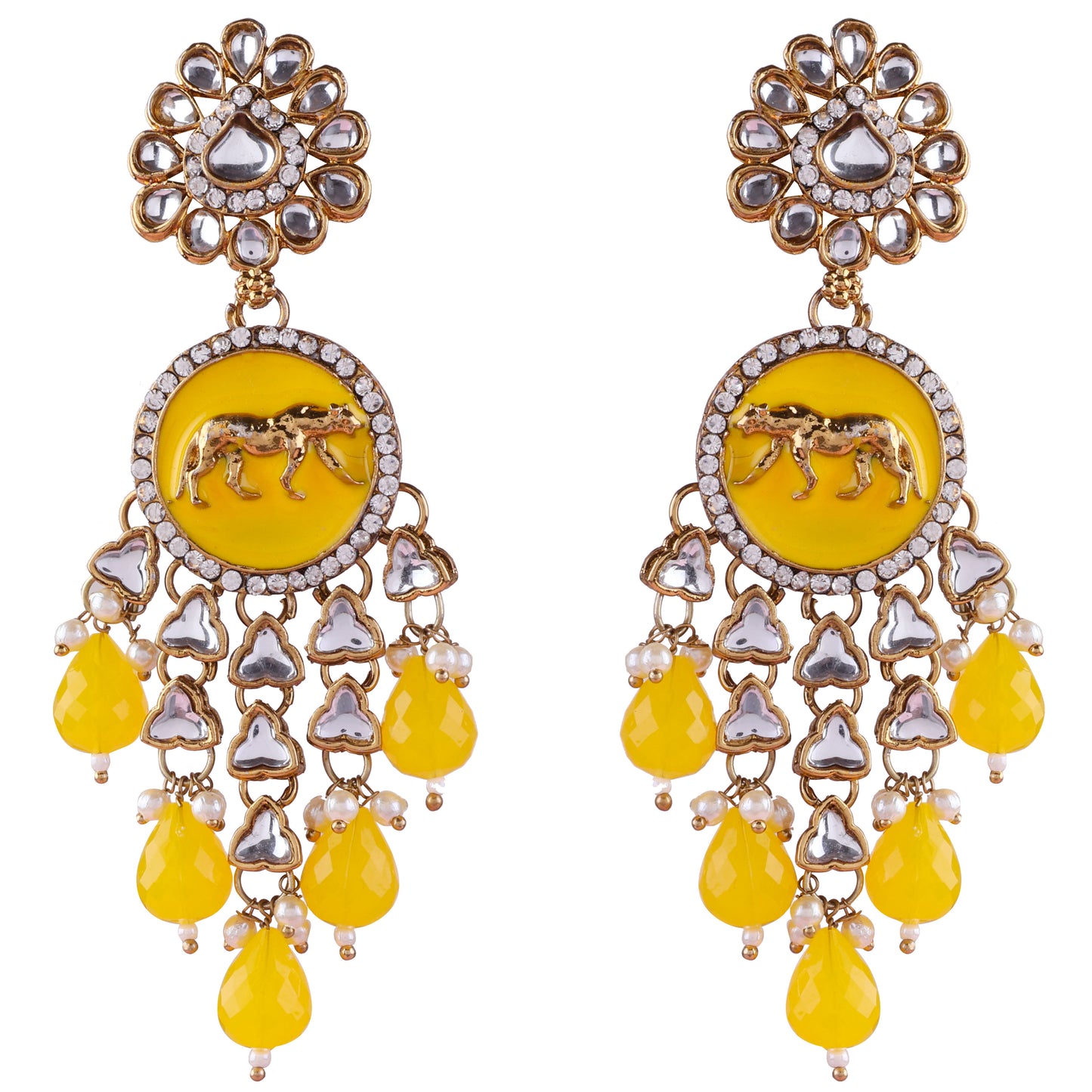 Yellow Arnav Bollywood Inspired Designer Earring