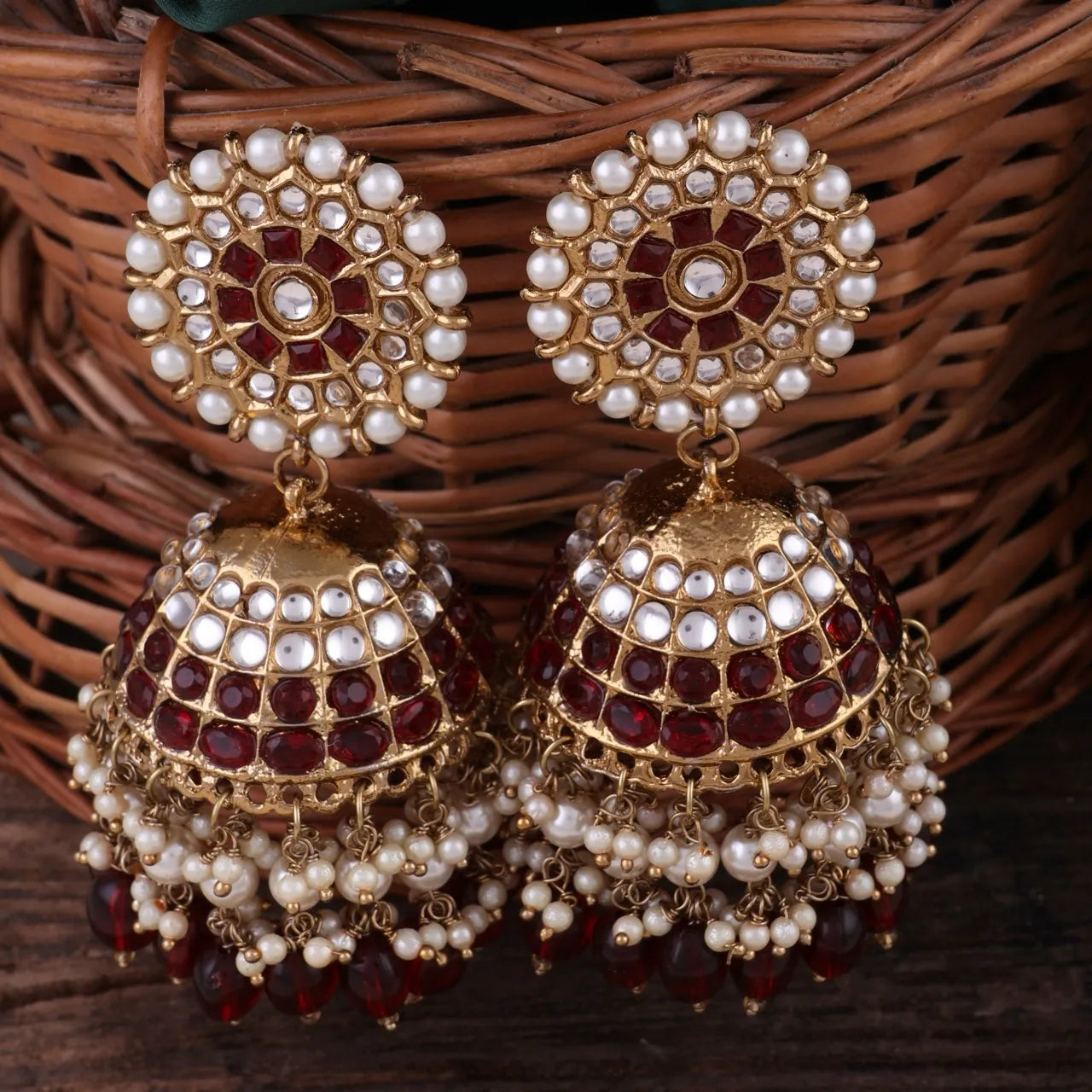 Maroon Guneet Jhumka