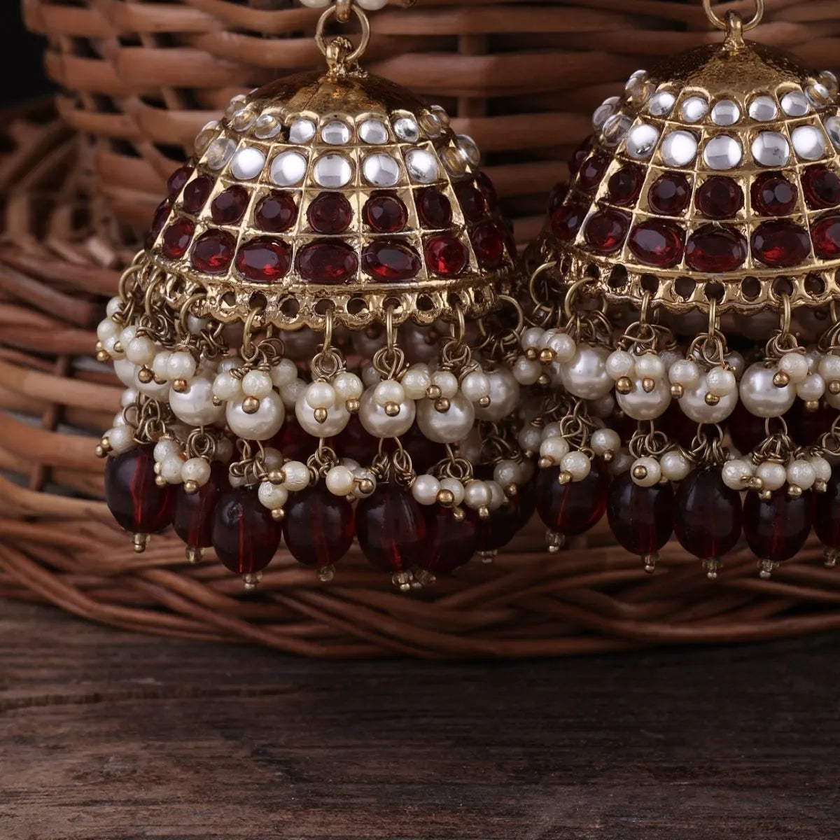 Maroon Guneet Jhumka