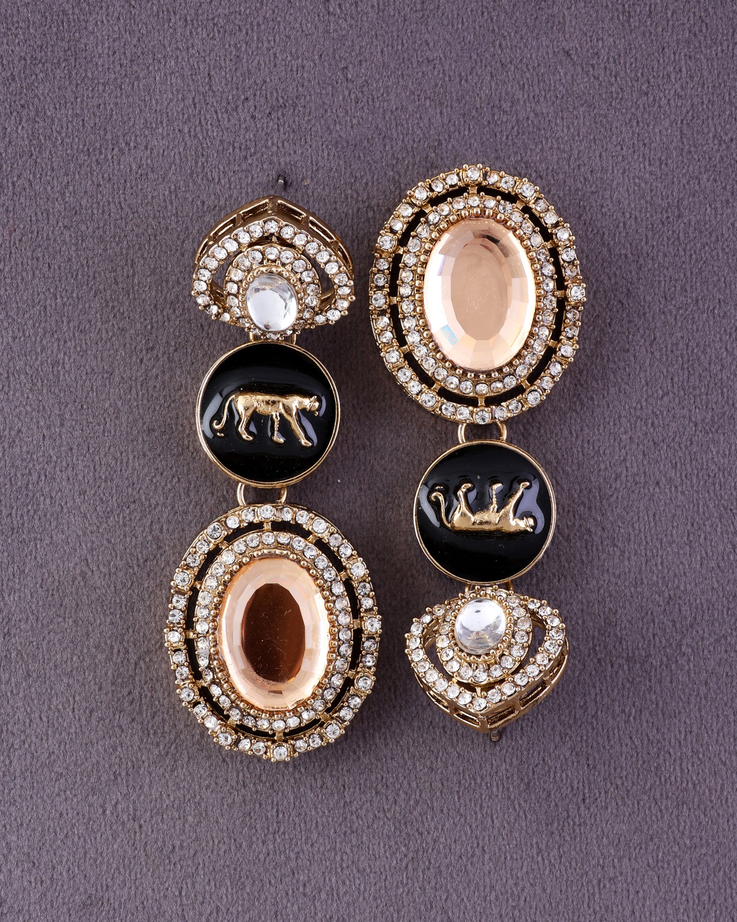 Gold Iravya Premium Designer Zircone Polki Dupe Earring