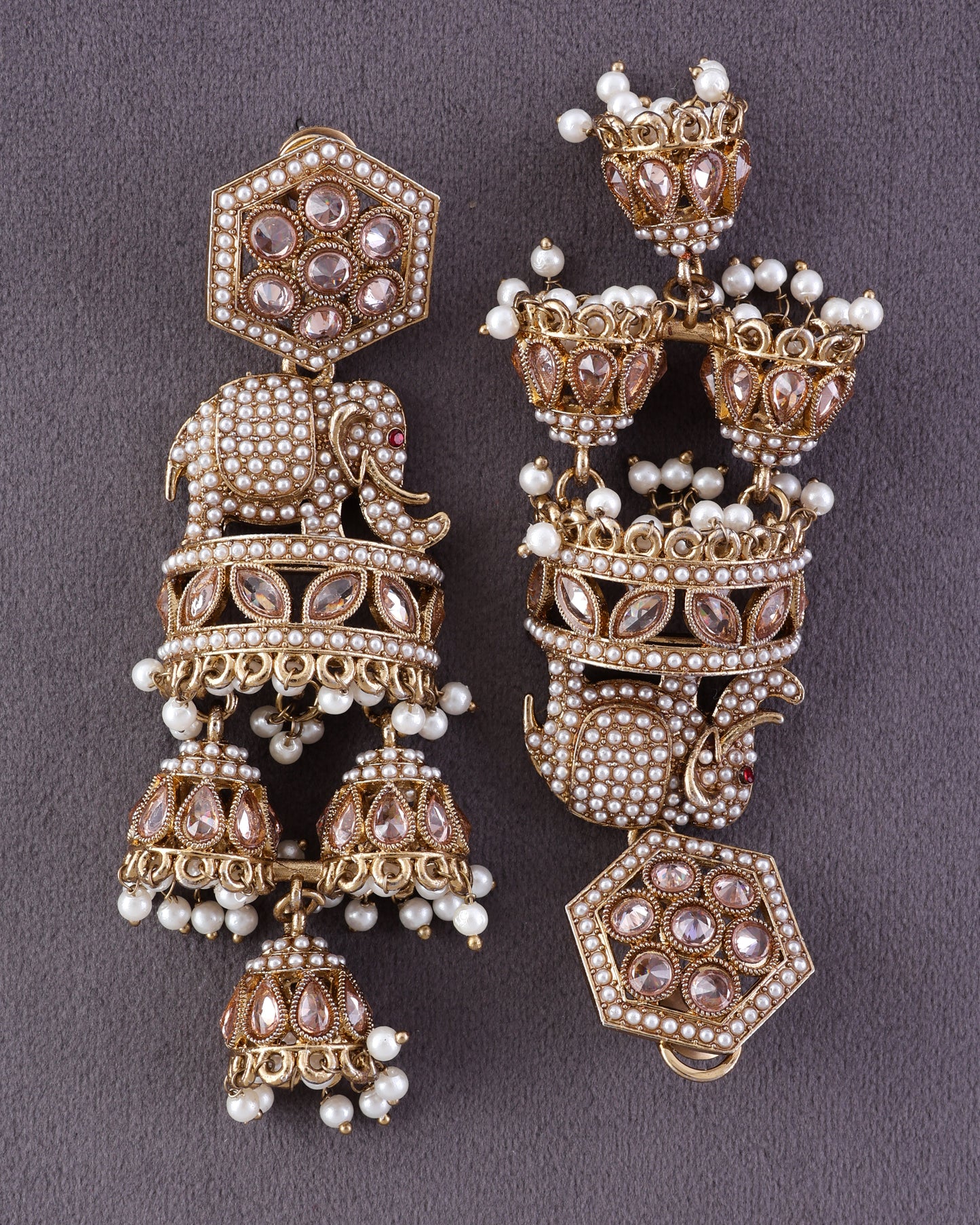 Pearl Airavya Designer Elephant Earring