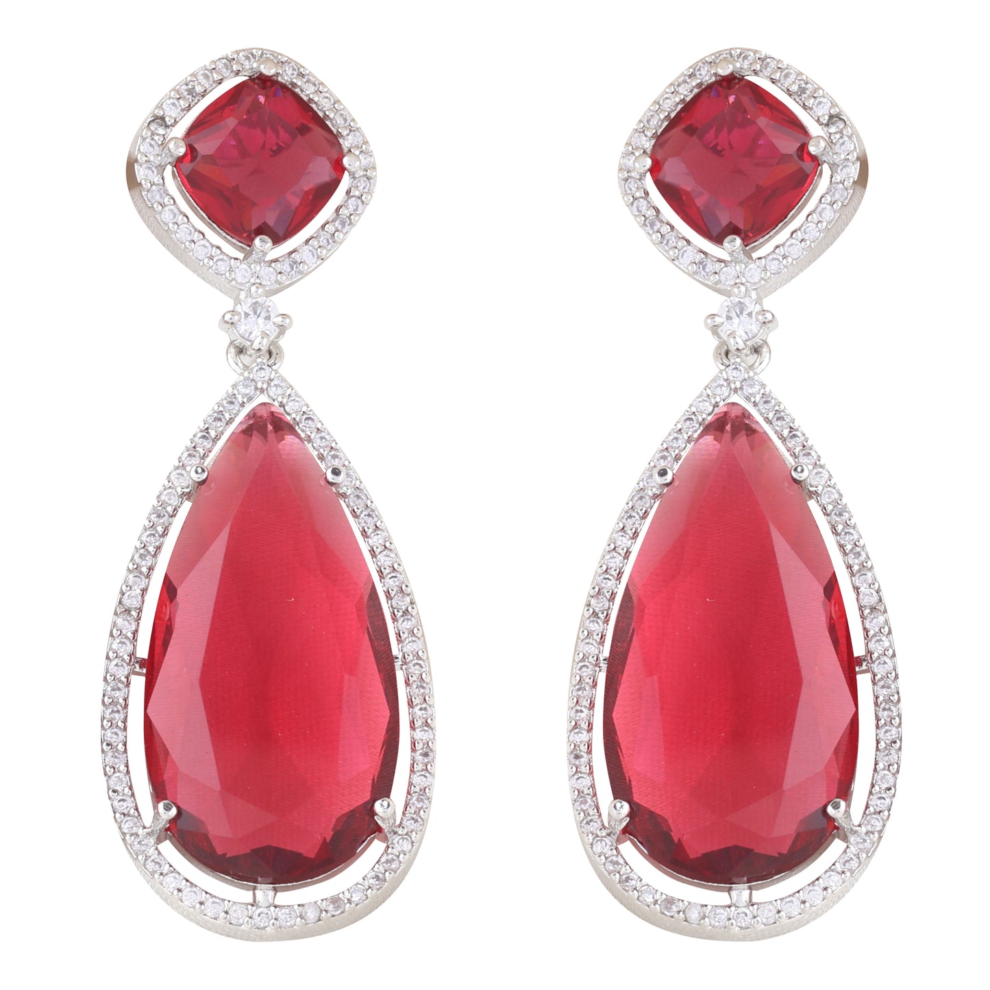 Wine Ezra American Diamond Earring