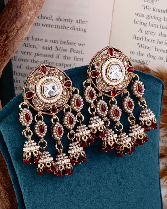 Red Mahnoor Designer Earring