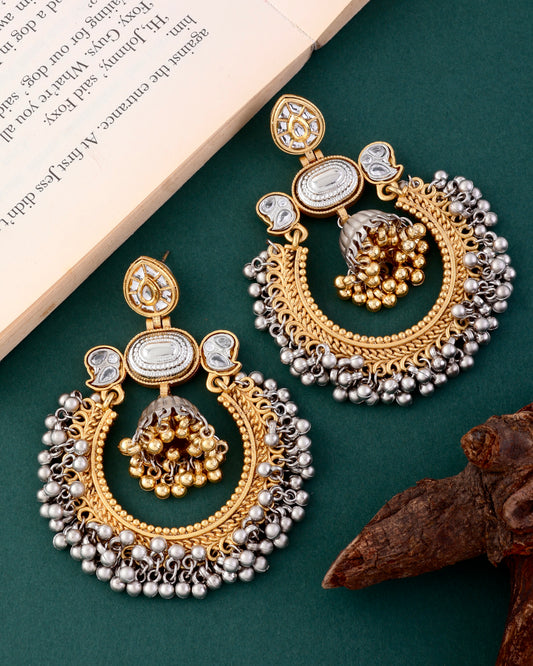 Mruna Designer Chandbali Earring Brass Lookalike