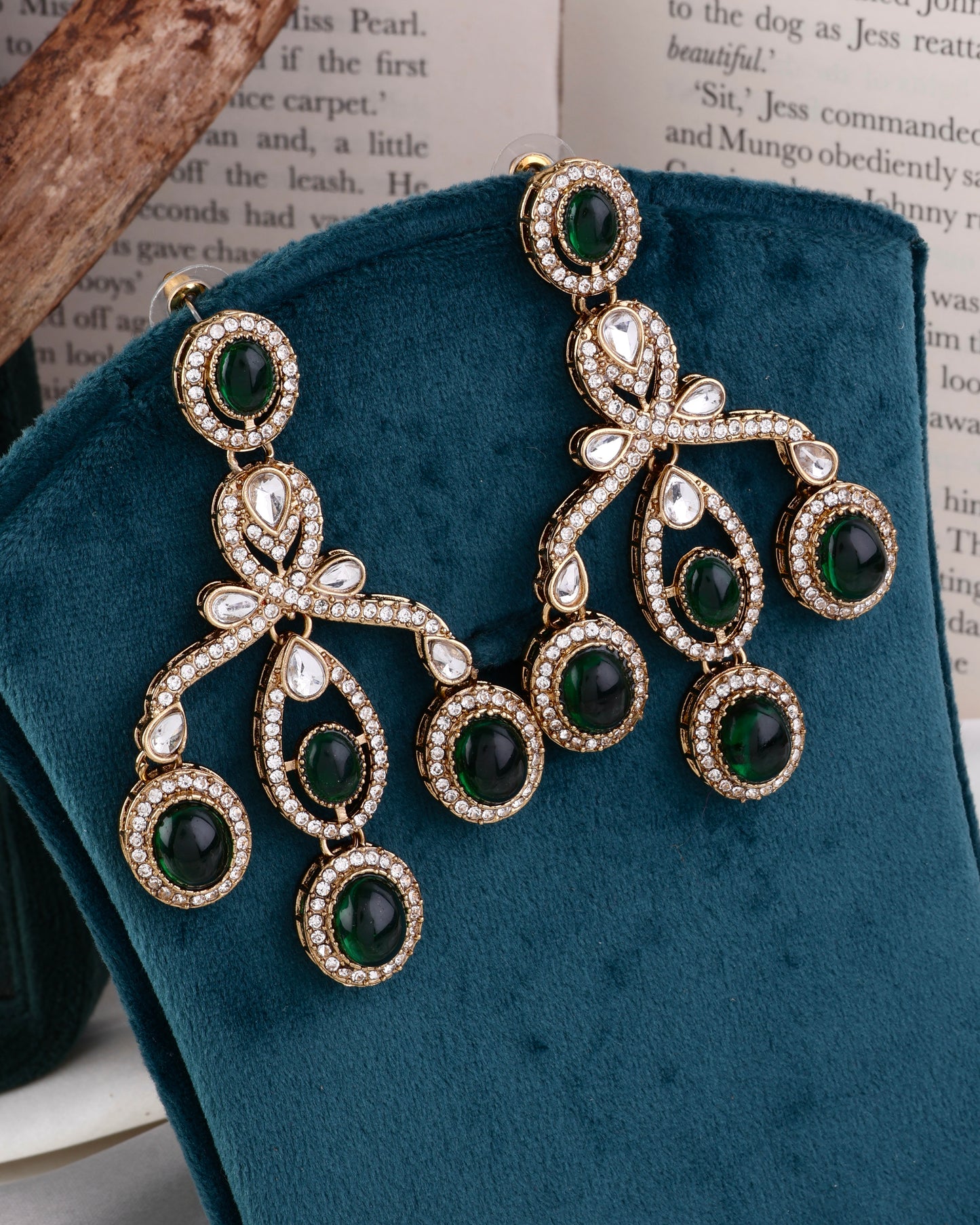 Green Yara Premium Designer Zircone Earring
