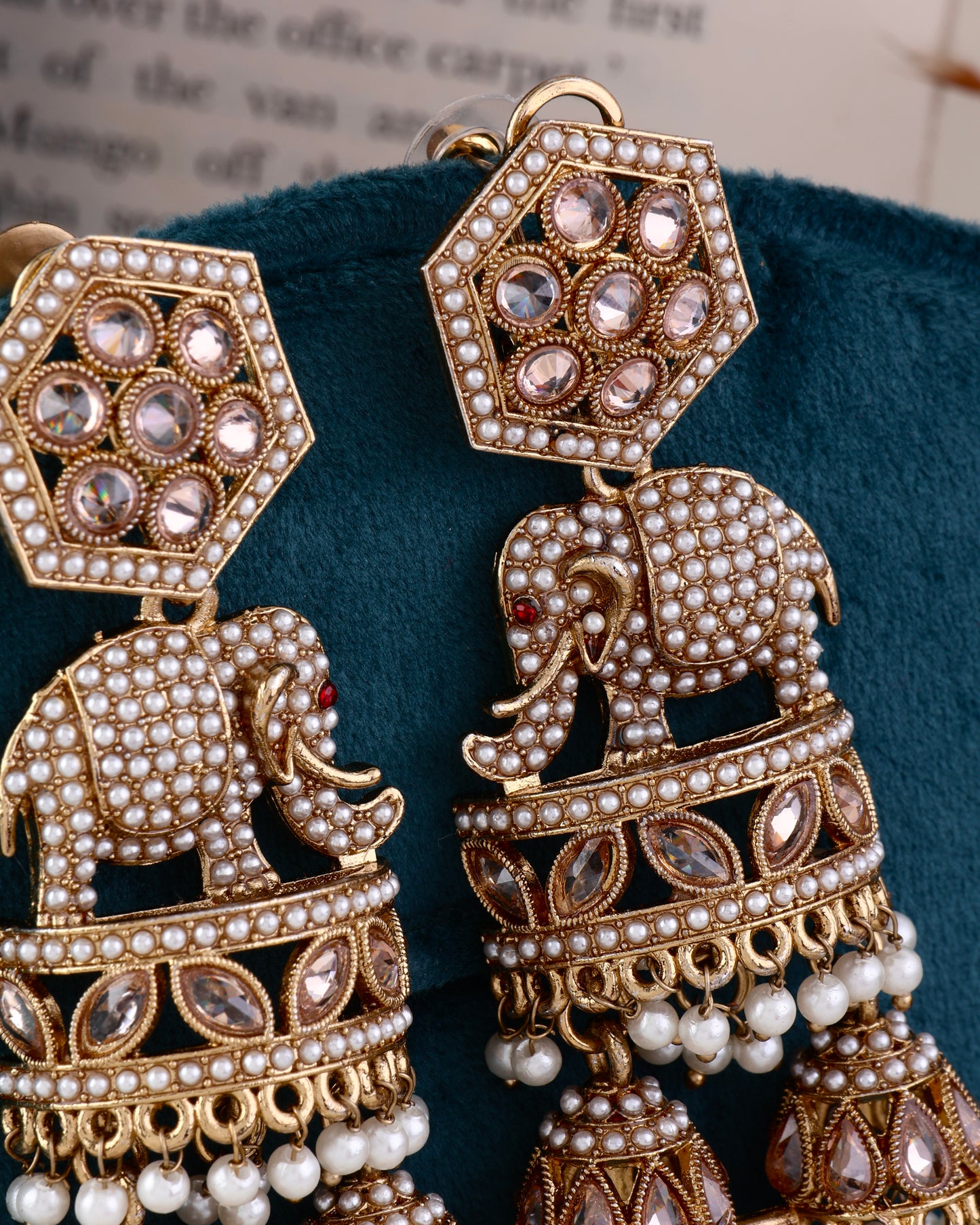 Pearl Airavya Designer Elephant Earring