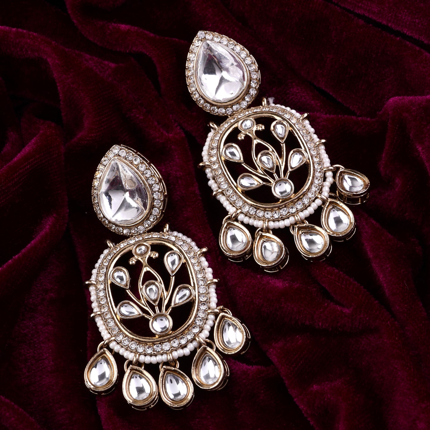 White Avya Designer Earring