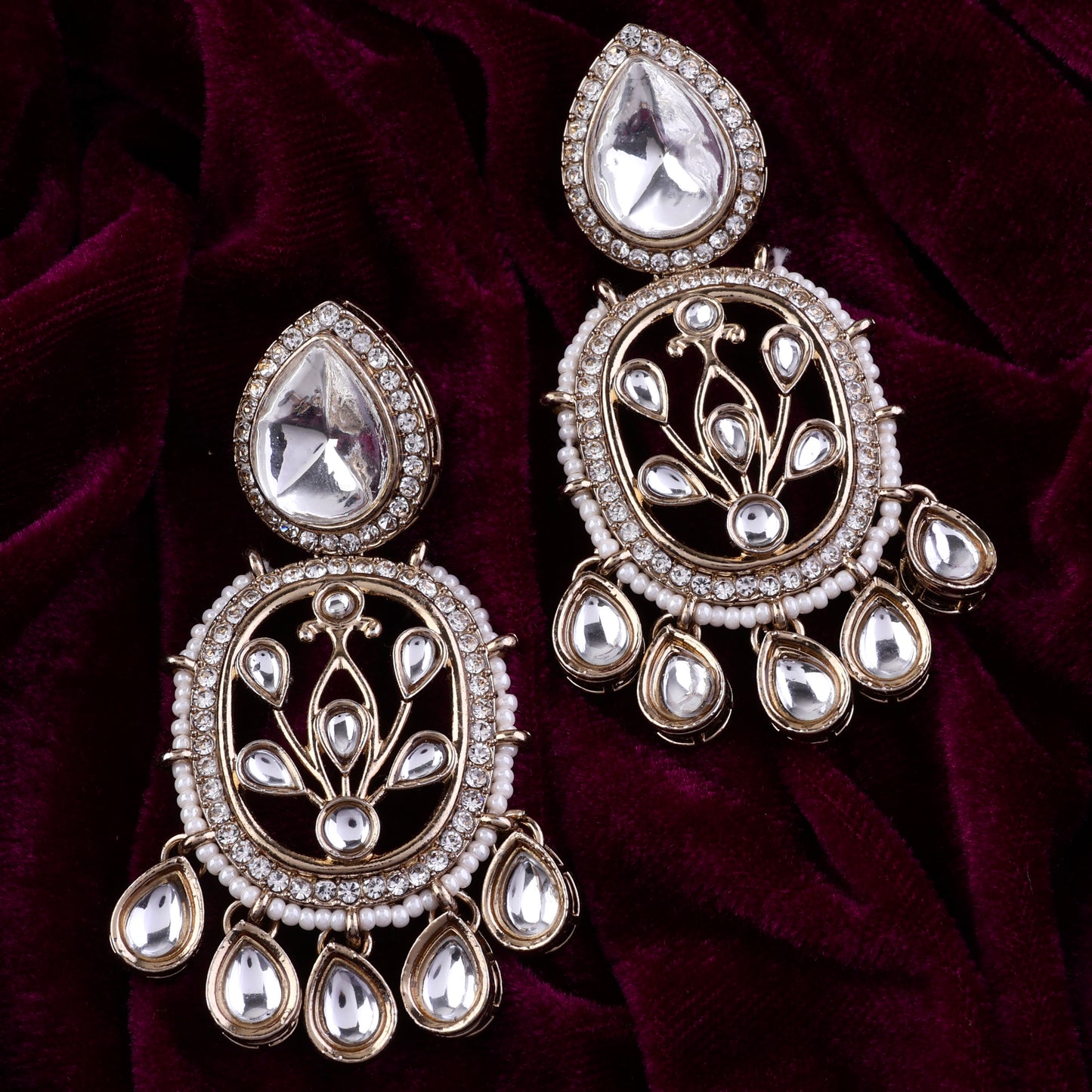 White Avya Designer Earring