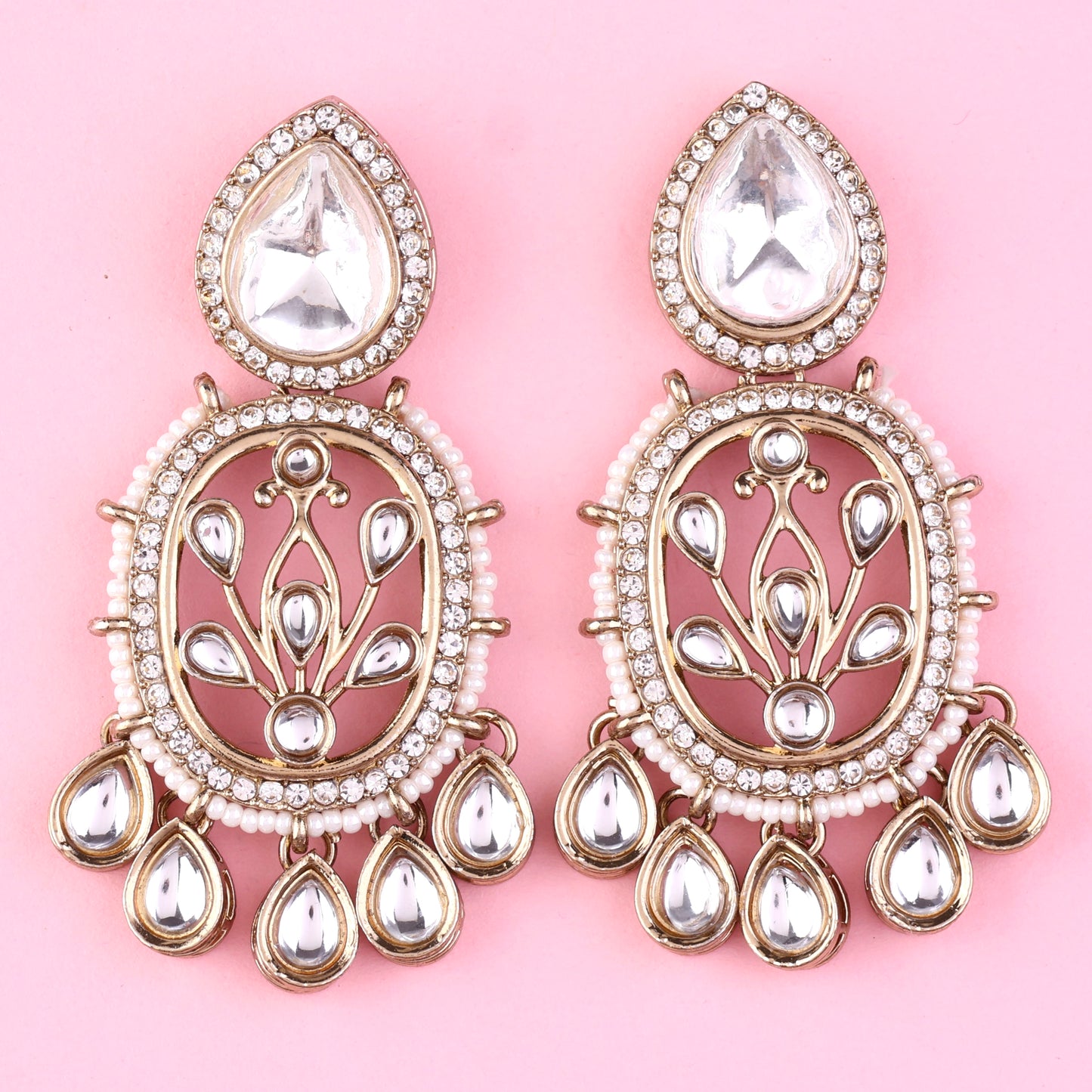 White Avya Designer Earring