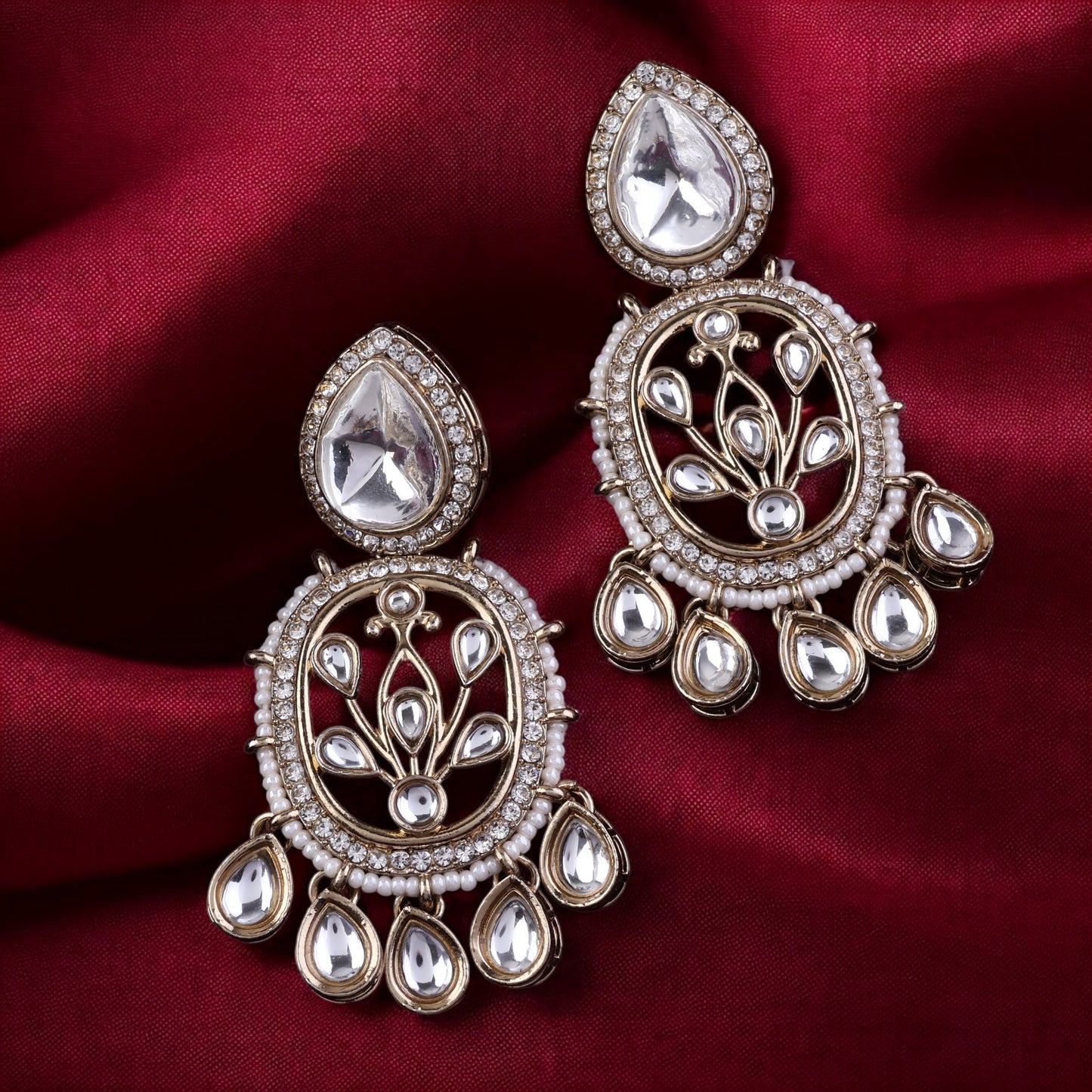 White Avya Designer Earring