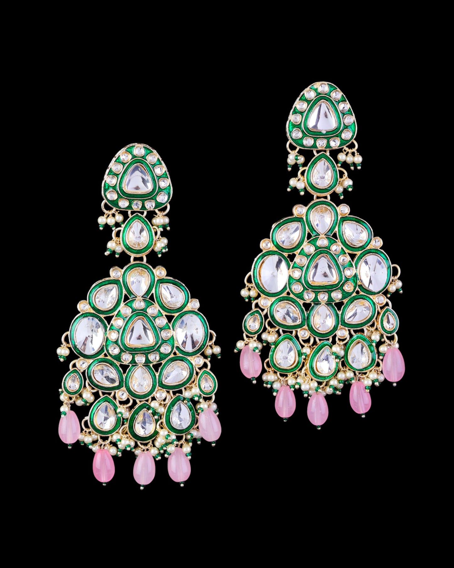 Blush Idhaya Designer Meenakari Chandbali Earring