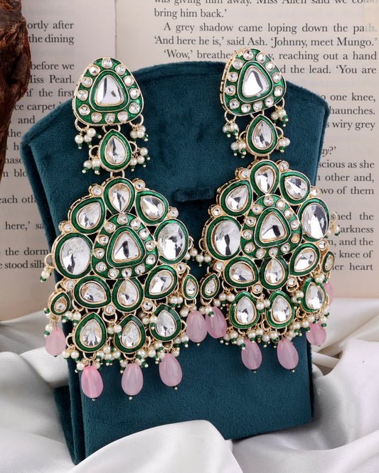 Blush Idhaya Designer Meenakari Chandbali Earring