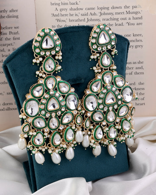 Pearl Idhaya Designer Meenakari Chandbali Earring