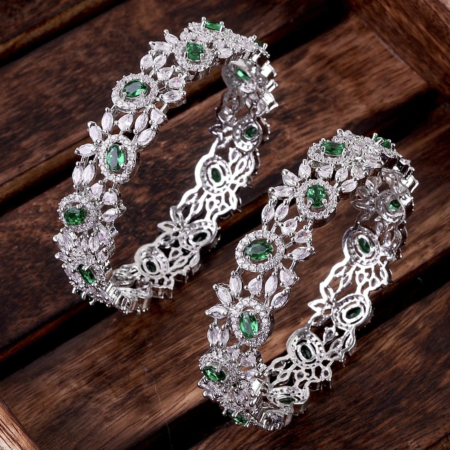 Emerald Aaira American Diamond Bangle