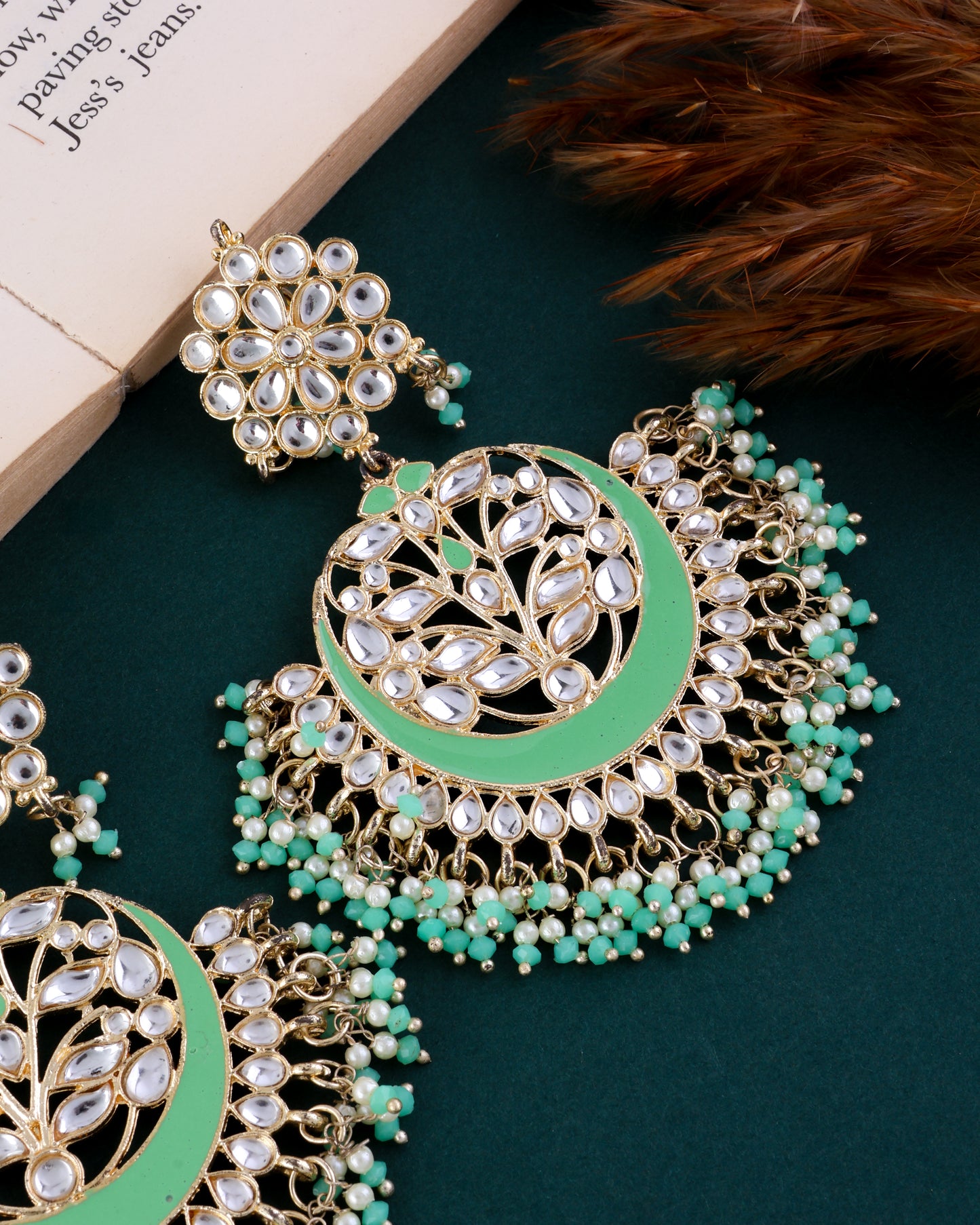 Mint Green Khyati Chandbali
