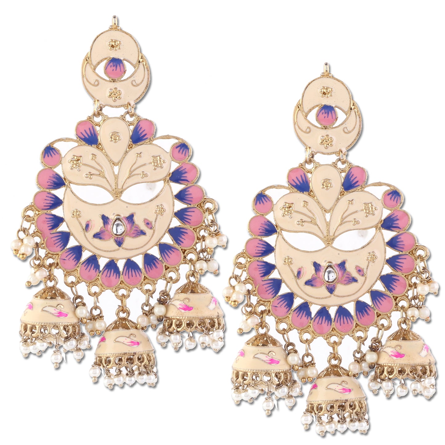Ivory Charvi Meenakari Jhumka