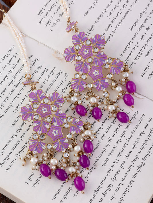 Purple Ragini Designer Earring With Sahara
