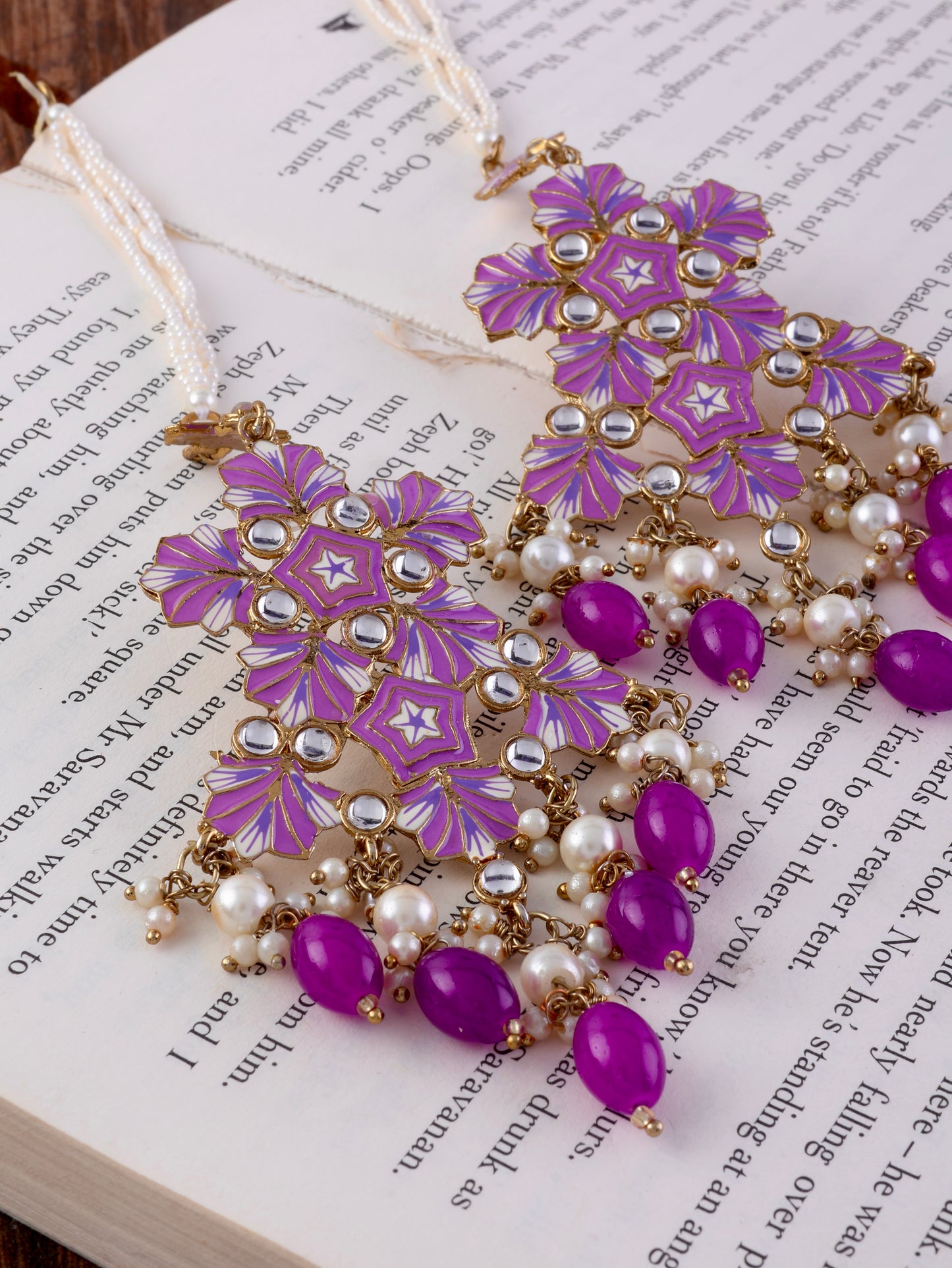 Purple Ragini Designer Earring With Sahara