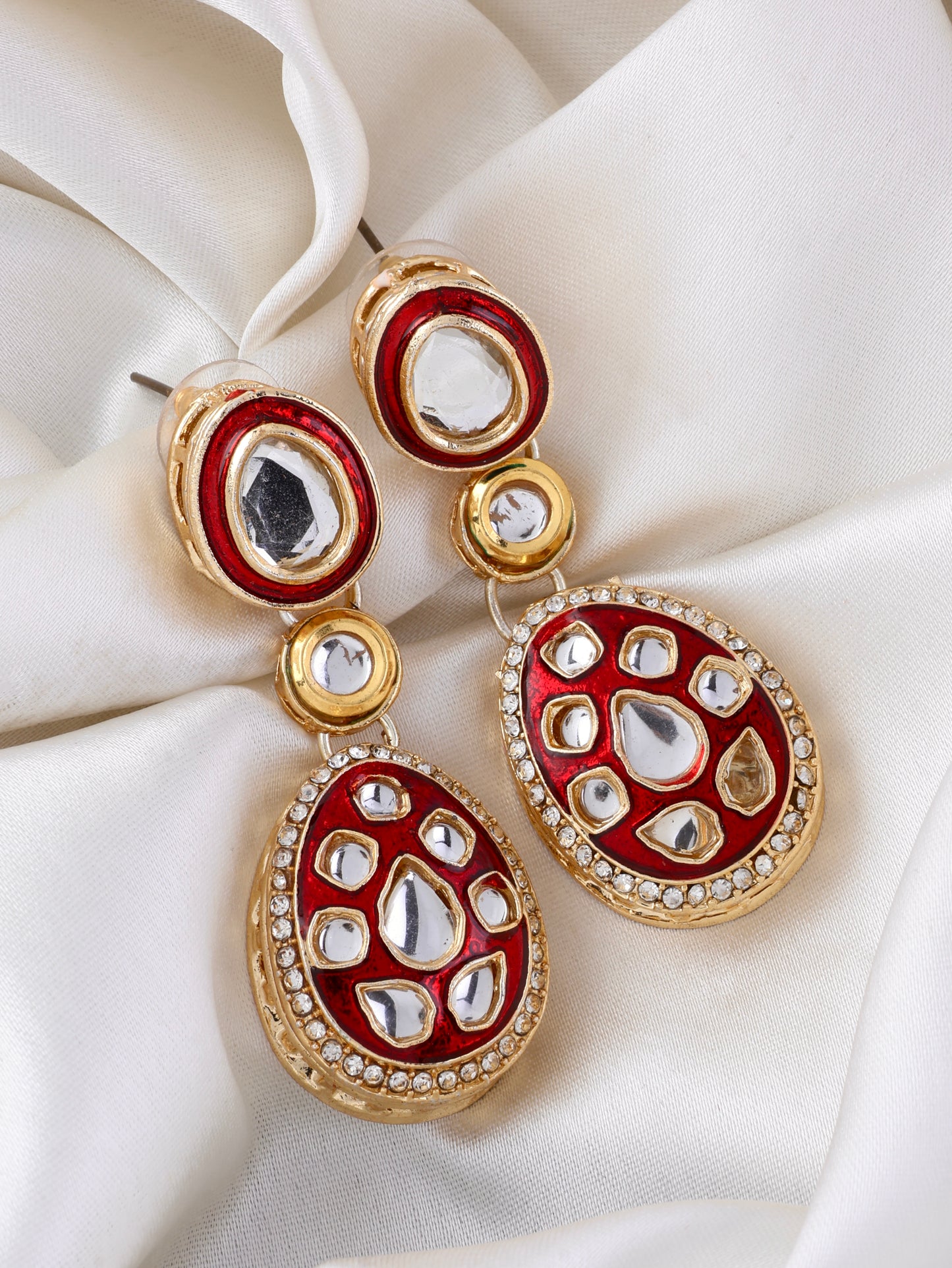 Maroon Kuvar Meenakari Earring