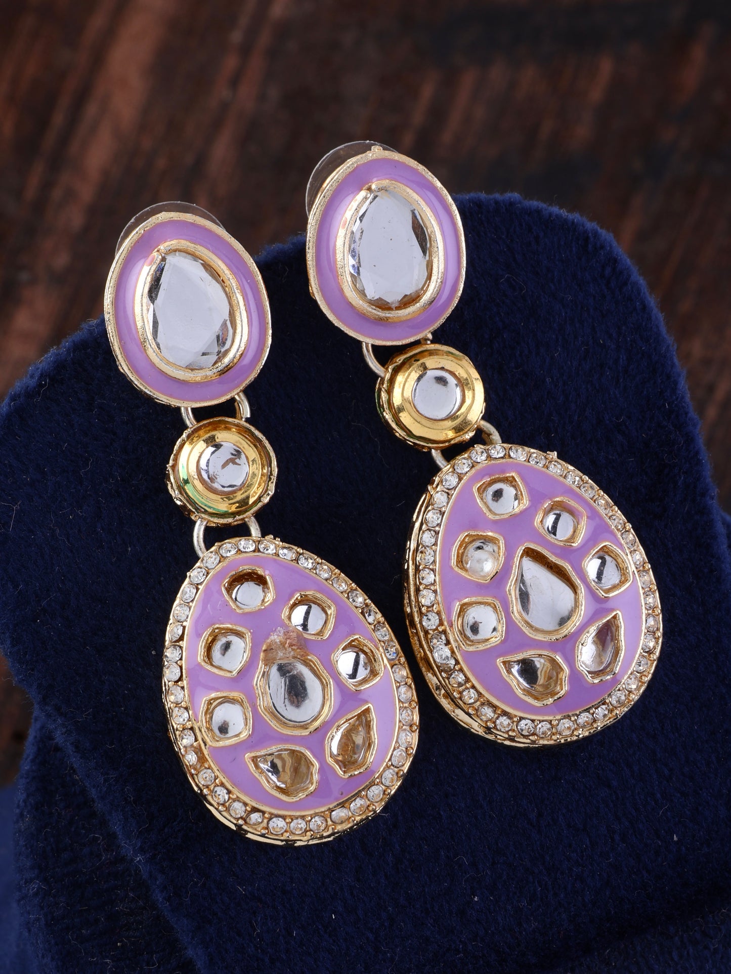 Lilac Kuvar Meenakari Earring
