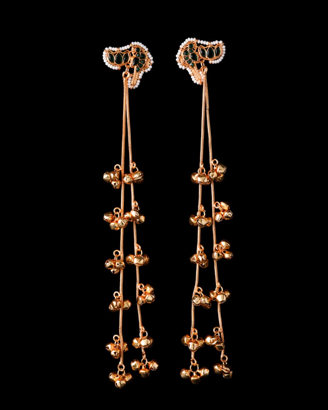 Green Arin Kashmiri Look Ghunghru Jhumka Earring