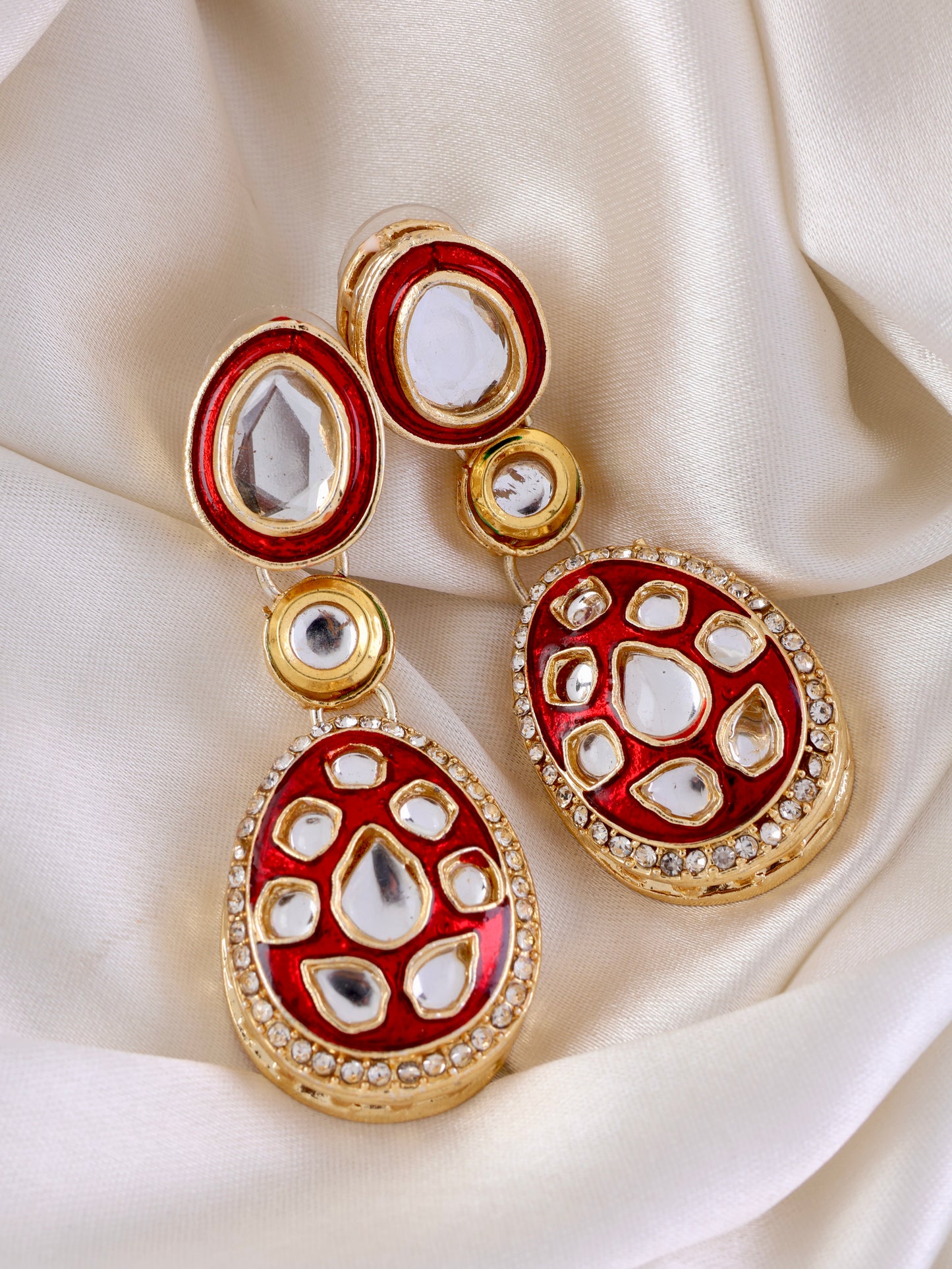 Maroon Kuvar Meenakari Earring