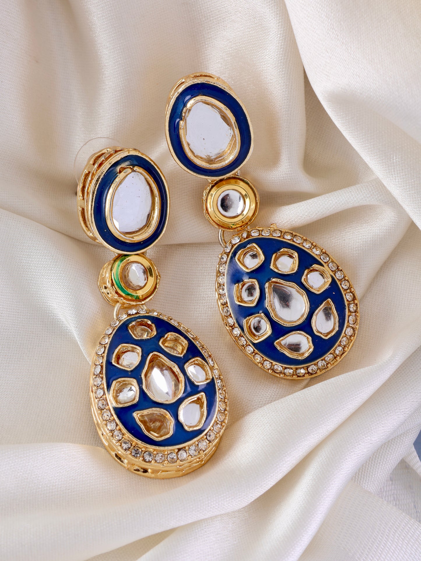 Blue Kuvar Meenakari Earring