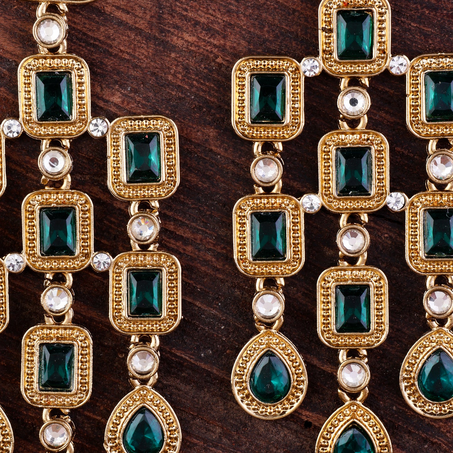 Green Anshita Gold Designer Earring