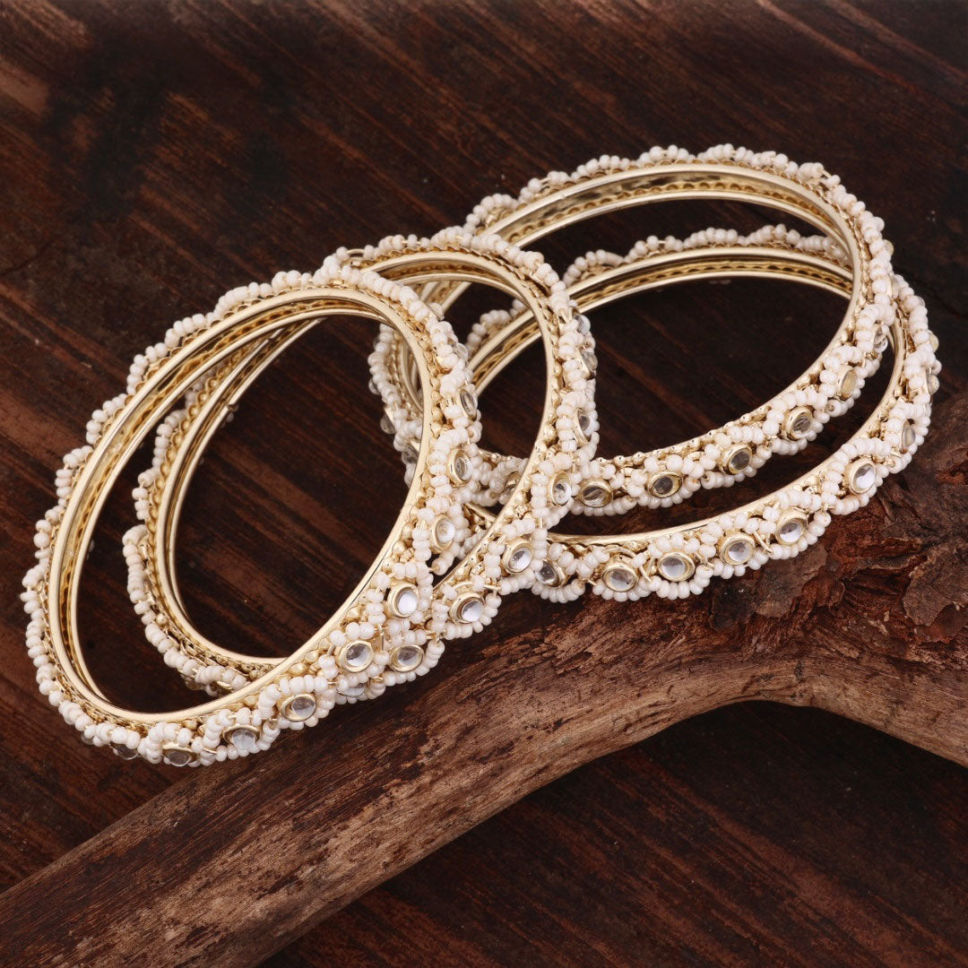 Sahana Pearl Kundan Bangle