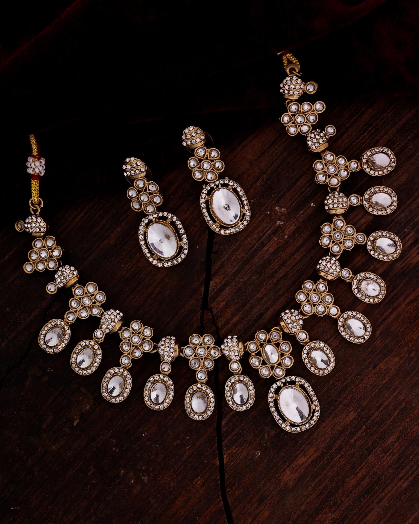 Gold Baani Indo Western Necklace With Earrings