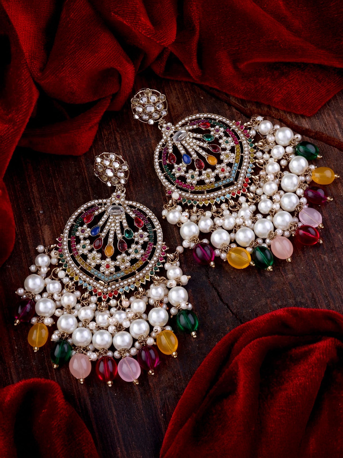 Multi Ishmeet Designer Jadau Pakistani Chandbali
