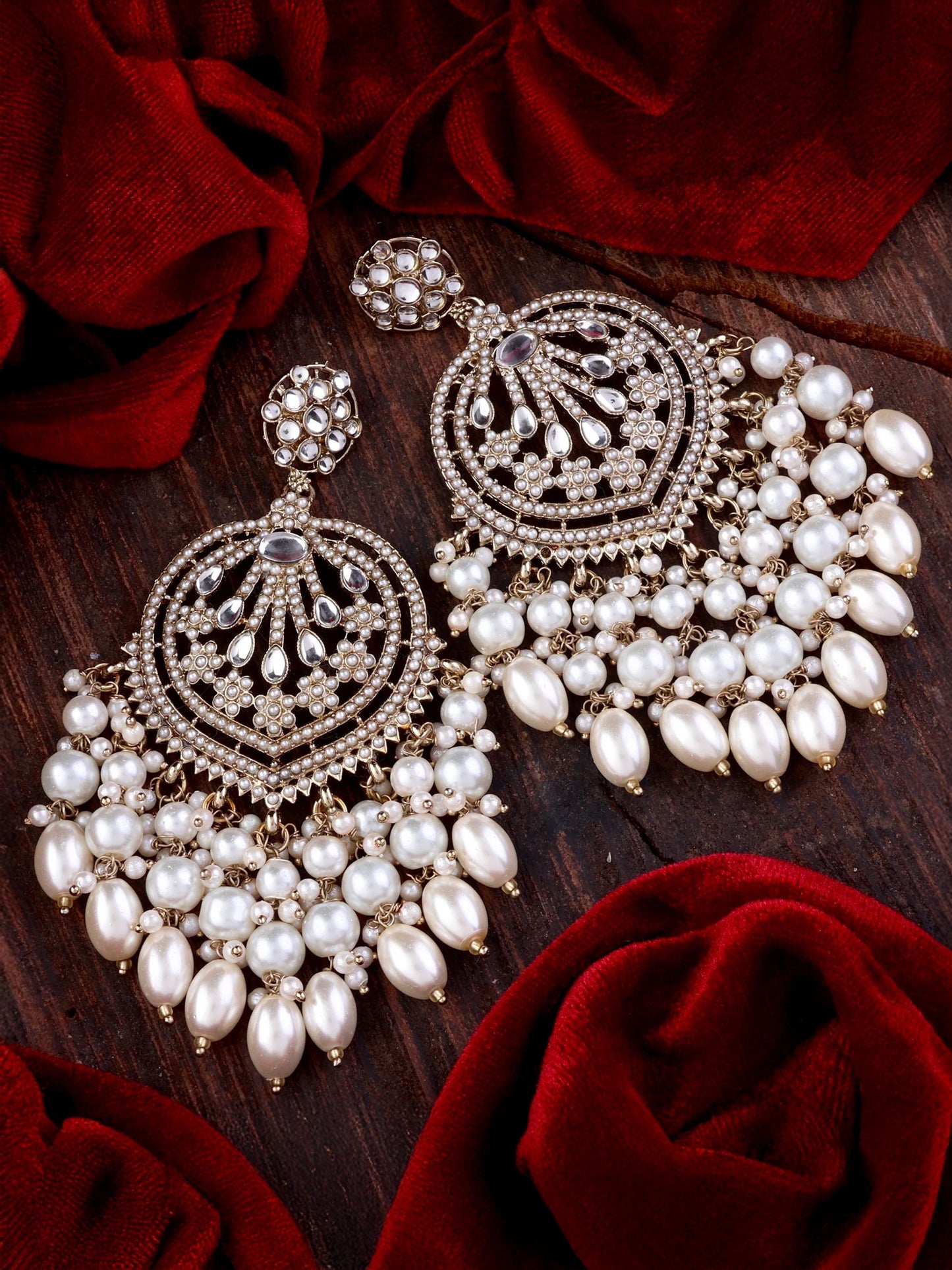 Pearl Ishmeet Designer Jadau Pakistani Chandbali