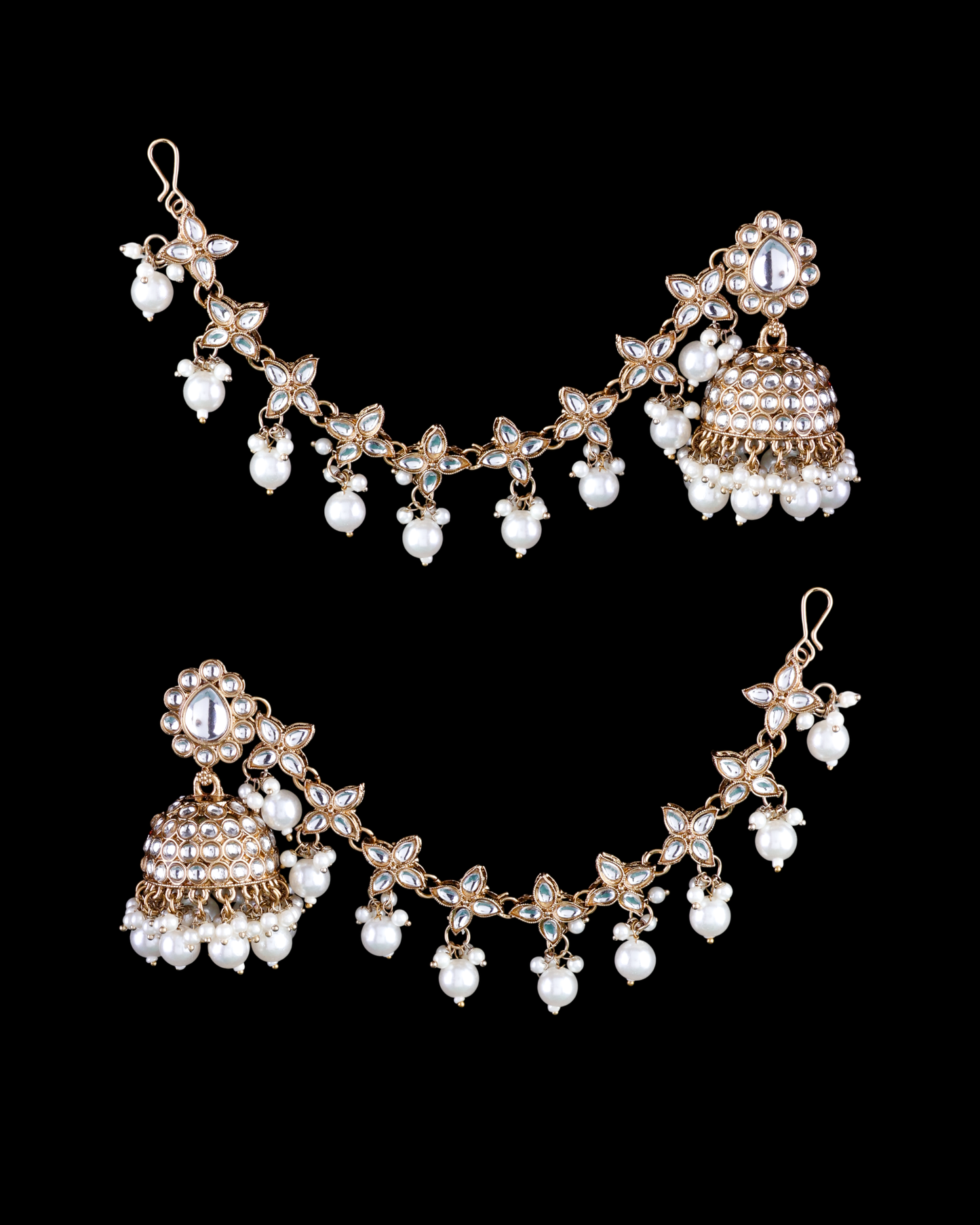 Aditi Bahubali Jhumki Earring with Kaan Chain