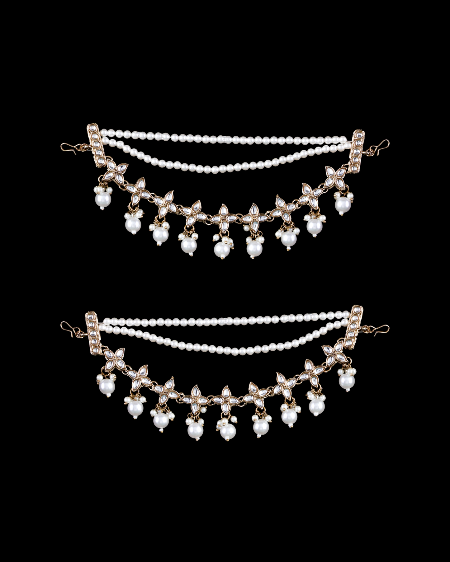 Ariva Kundan Kaan Chain Pair